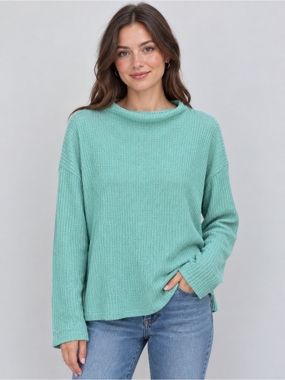 Anthropologie Textured Knit Sweater — GRN/VERT — Small / Medium NWT